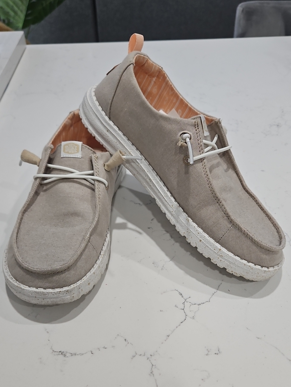 Hey Dude Women’s Beige Casual Canvas Slip-On